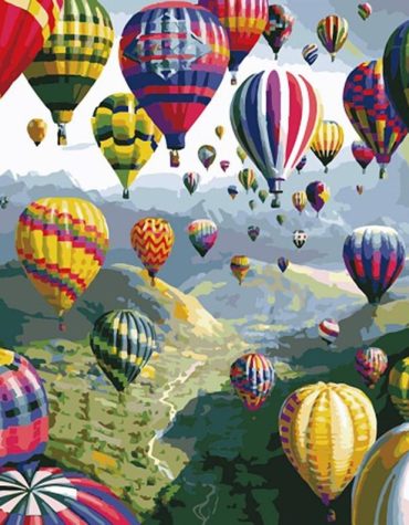 Colorful Hot Air Balloon Paint By Numbers