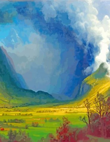 Albert Bierstadt Mountain Storm Paint By Numbers
