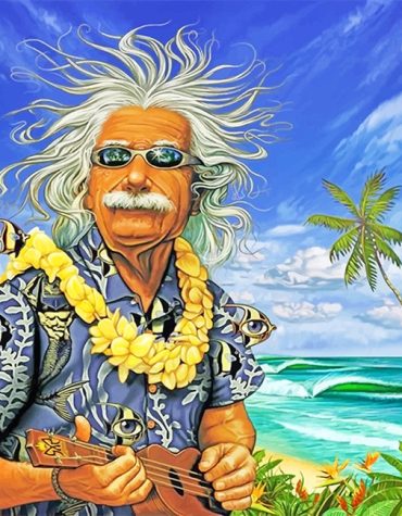 Albert Einstein's Vacation in Hawaii Paint By Numbers