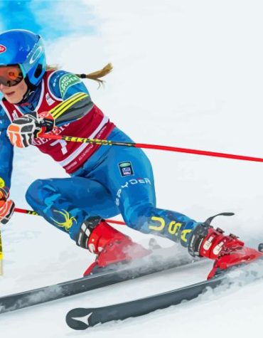 Alpine Skier Woman Snow Sports Paint By Numbers