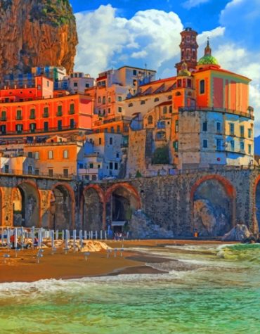 Amalfi Beach Scene Paint By Numbers