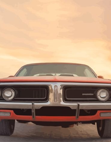 Red American Muscle Car Paint By Numbers