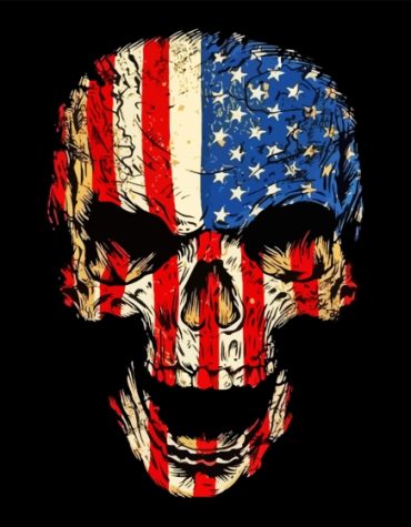 Patriotic Skull Paint By Numbers