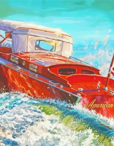 Vintage American Sea Boat Paint By Numbers