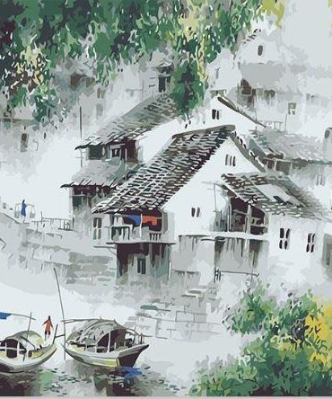 Ancient Chinese Town Paint By Numbers