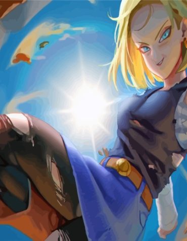 Android 18 Anime Girl Paint By Numbers