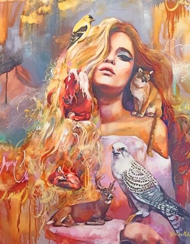 Blonde Girl with Animals Paint By Numbers