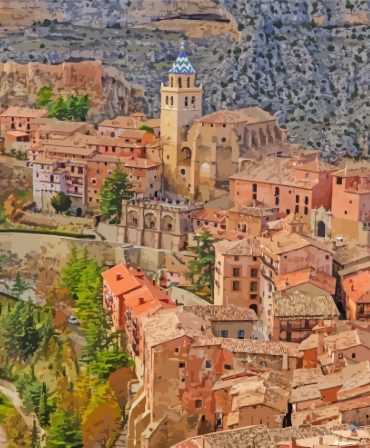 Enchanting Albarricin Aragon Town Paint By Numbers