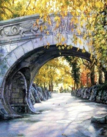 Arch Bridge Landscape Paint By Numbers