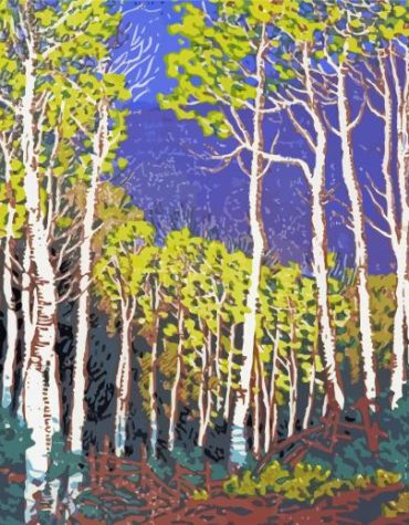 Aspen Red River Colorful Trees Gustave Baumann Paint By Numbers