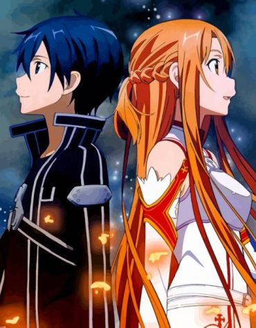 Asuna Yuuki and Kirito Anime Paint By Numbers
