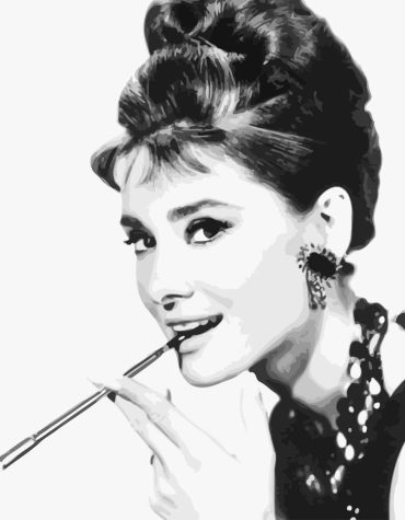 Audrey Hepburn Black and White Paint By Numbers