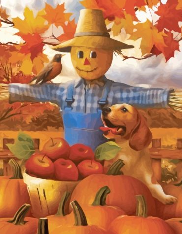 Autumn Farm Scarecrow Paint By Numbers