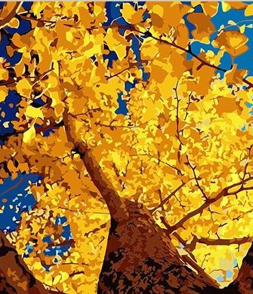 Autumn Ginkgo Landscape Paint By Numbers