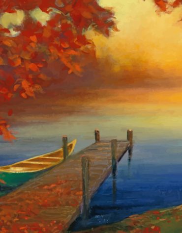 Autumn Lake Kayaks Paint By Numbers