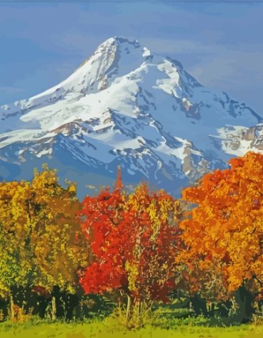 Mt Hood Autumn Landscape Paint By Numbers