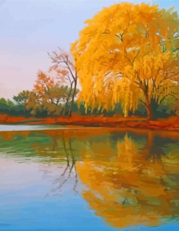 Willow Tree Autumn Landscape Paint By Numbers