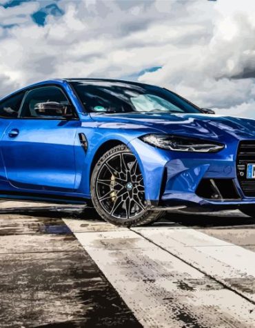 Bmw M4 Blue Super Car Paint By Numbers