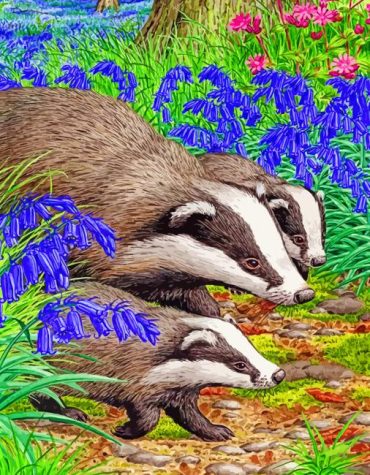 Badger Animal Portrait Paint By Numbers