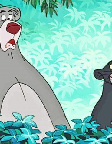 Bagheera and Baloo Cartoon Paint By Numbers