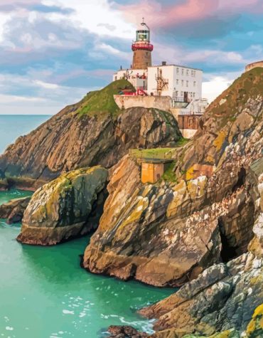 Baily Lighthouse Dublin Landscape Paint By Numbers