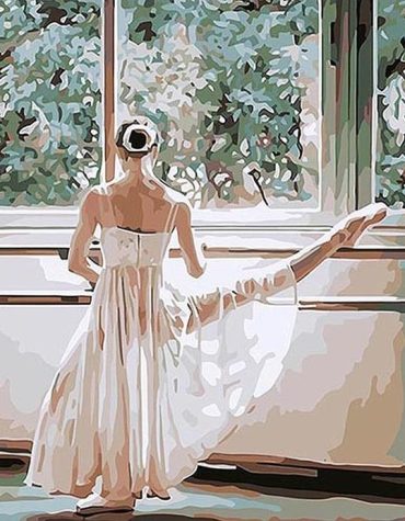 Ballerina Grace in White Paint By Numbers