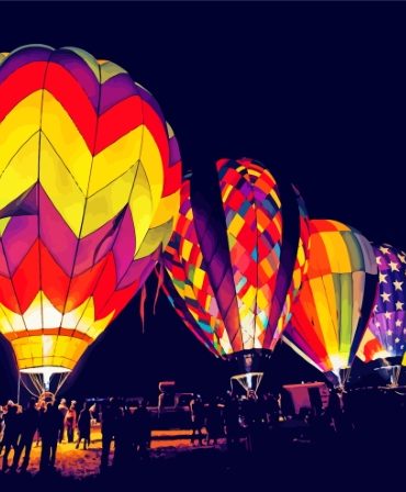 Colorful Balloon Fiesta Night Paint By Numbers