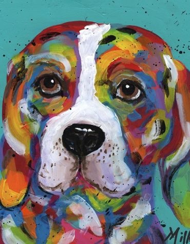 Barney Beagle Rainbow Animal Paint By Numbers