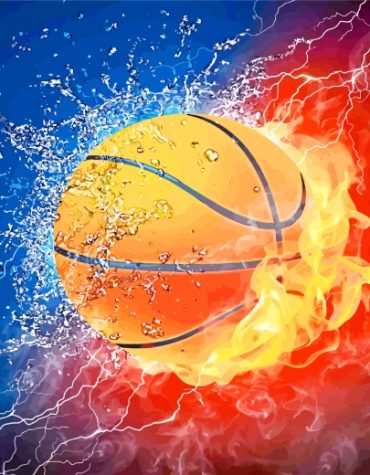 Basketball on Fire Paint By Numbers
