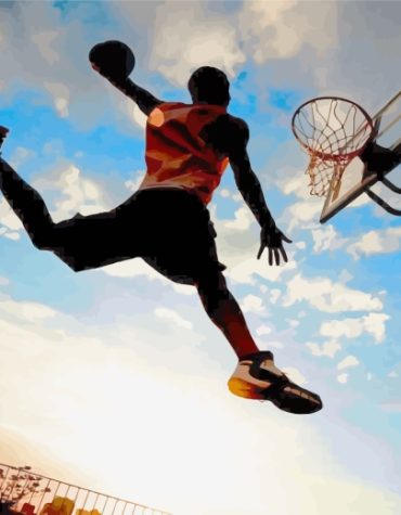 Basketball Sports Silhouette Paint By Numbers