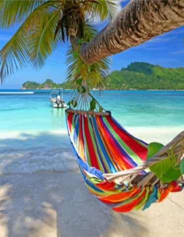 Island Hammock Seascape Paint By Numbers