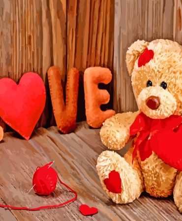 Love Bear Hearts Paint By Numbers