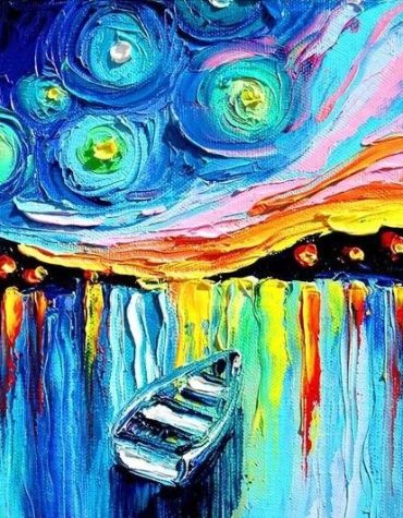 Abstract Ocean Hues Paint By Numbers