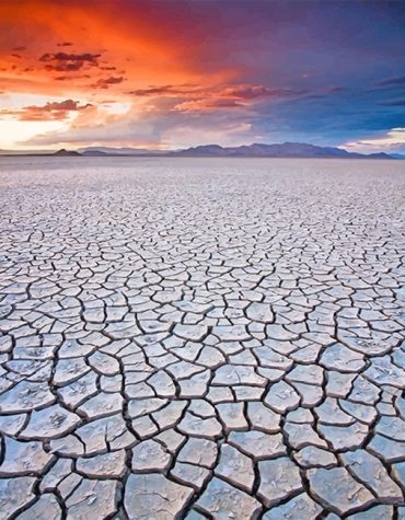 Cracked Mud Sunset Paint By Numbers