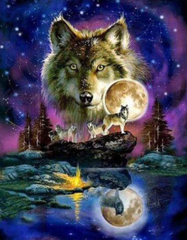 Majestic Wolf Scene Paint By Numbers