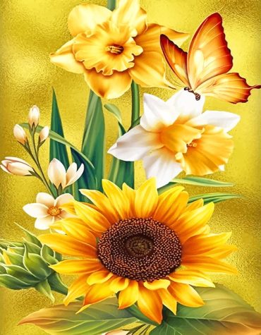 Sunflower Bloom Paint By Numbers