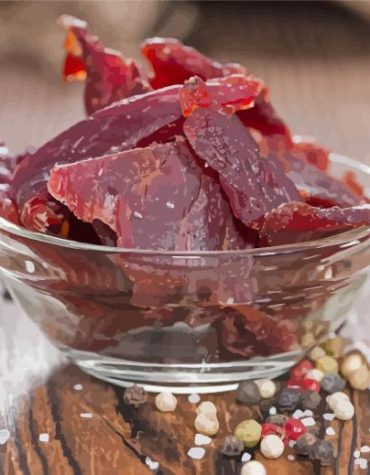 Spicy Beef Jerky Bowl Paint By Numbers