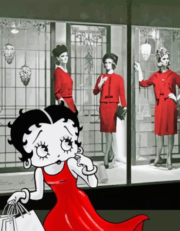 Black and White Betty Boop Paint By Numbers