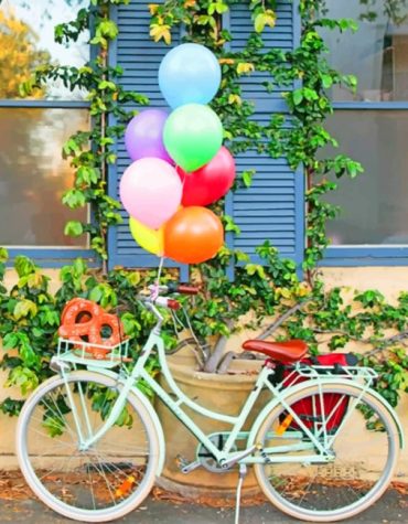 Bicycle Balloons Vintage Paint By Numbers