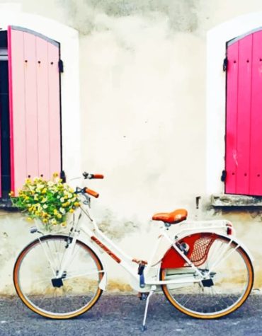 Bicycle Pink Window Paint By Numbers