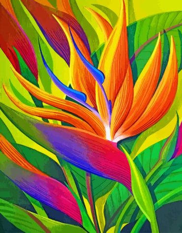 Blooming Bird Of Paradise Paint By Numbers