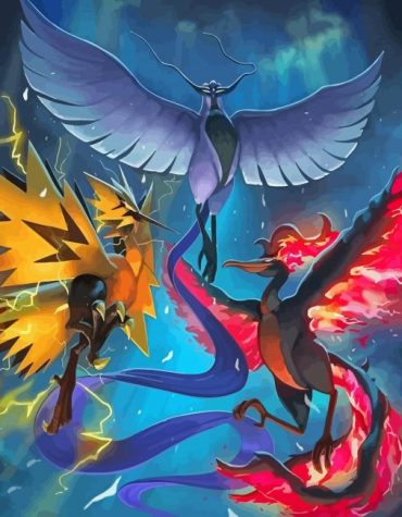 Colorful Bird Trio Paint By Numbers