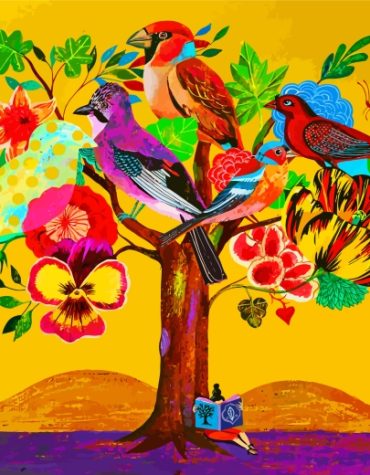 Colorful Birds in Nature Paint By Numbers