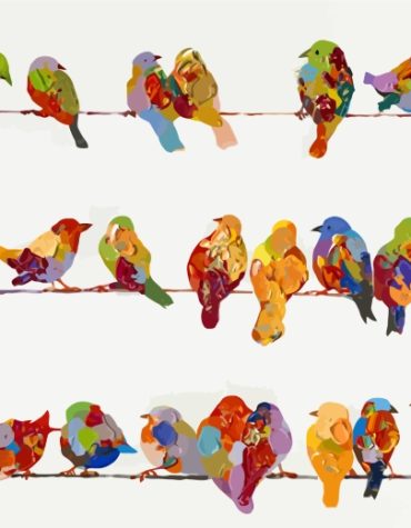 Colorful Birds On A Wire Paint By Numbers