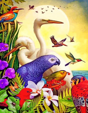 Parrot and Pelican Paint By Numbers