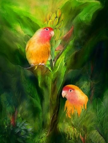 Birds and Orchids Floral Paint By Numbers