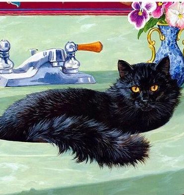 Black Cat Bathroom Paint By Numbers