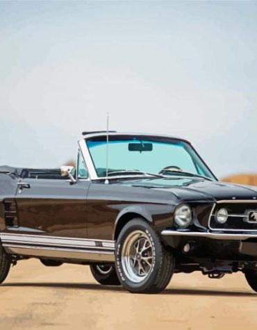 Classic 1967 Black Mustang Paint By Numbers