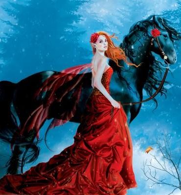 Witch On Black Horse Paint By Numbers