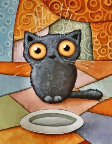 Hungry Black Cat Painting Kit Paint By Numbers